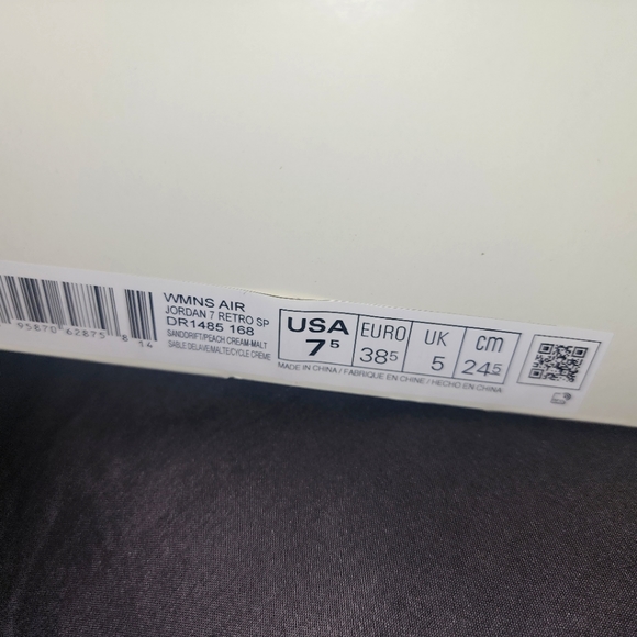 Women's Jordan Retro 7 SP x Bephie's Beauty Supply 'Sanddrift' Size: 7.5 - Picture 5 of 6